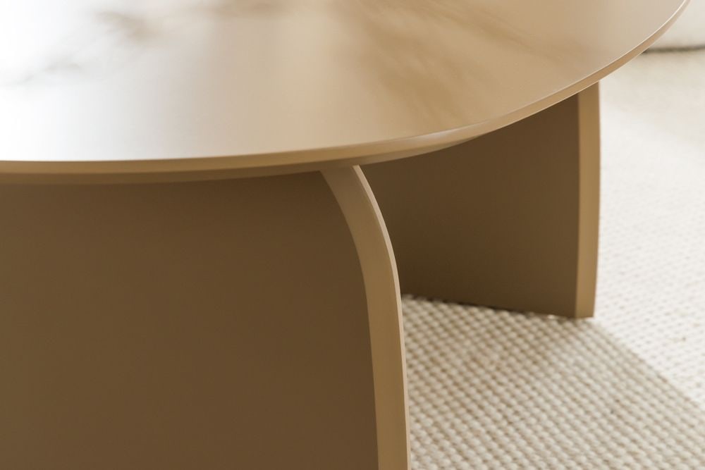 Design Couchtisch ORBIT 120cm greige organische Form