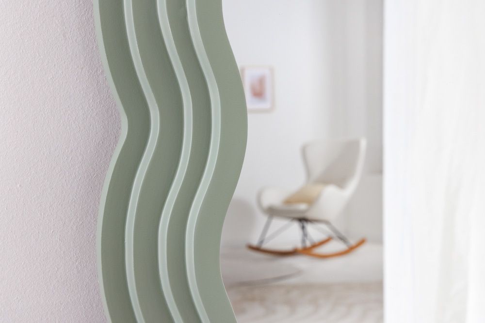 Design Wandspiegel WAVE 160cm salbeigrün
