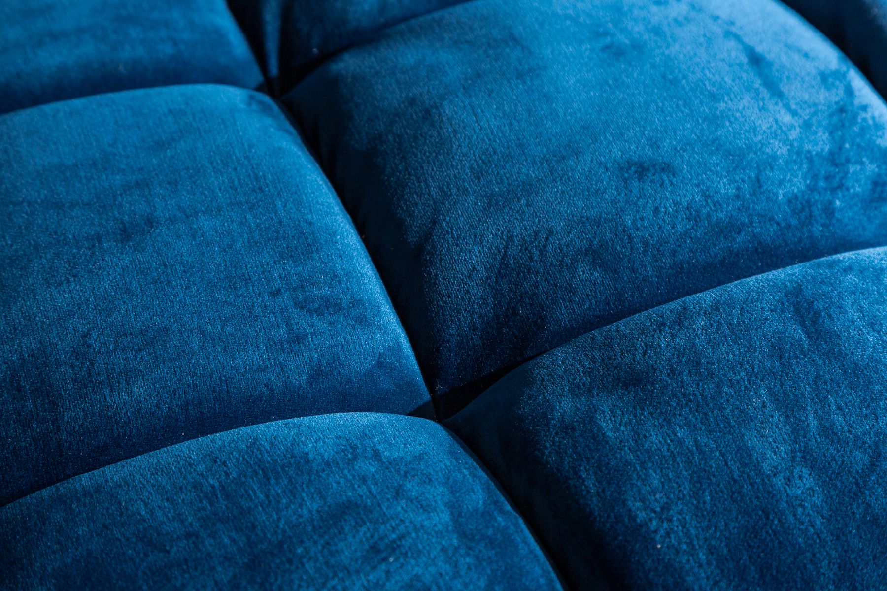 Design 3-Sitzer Sofa COZY VELVET 220cm petrol blau Samt Federkern Lounge