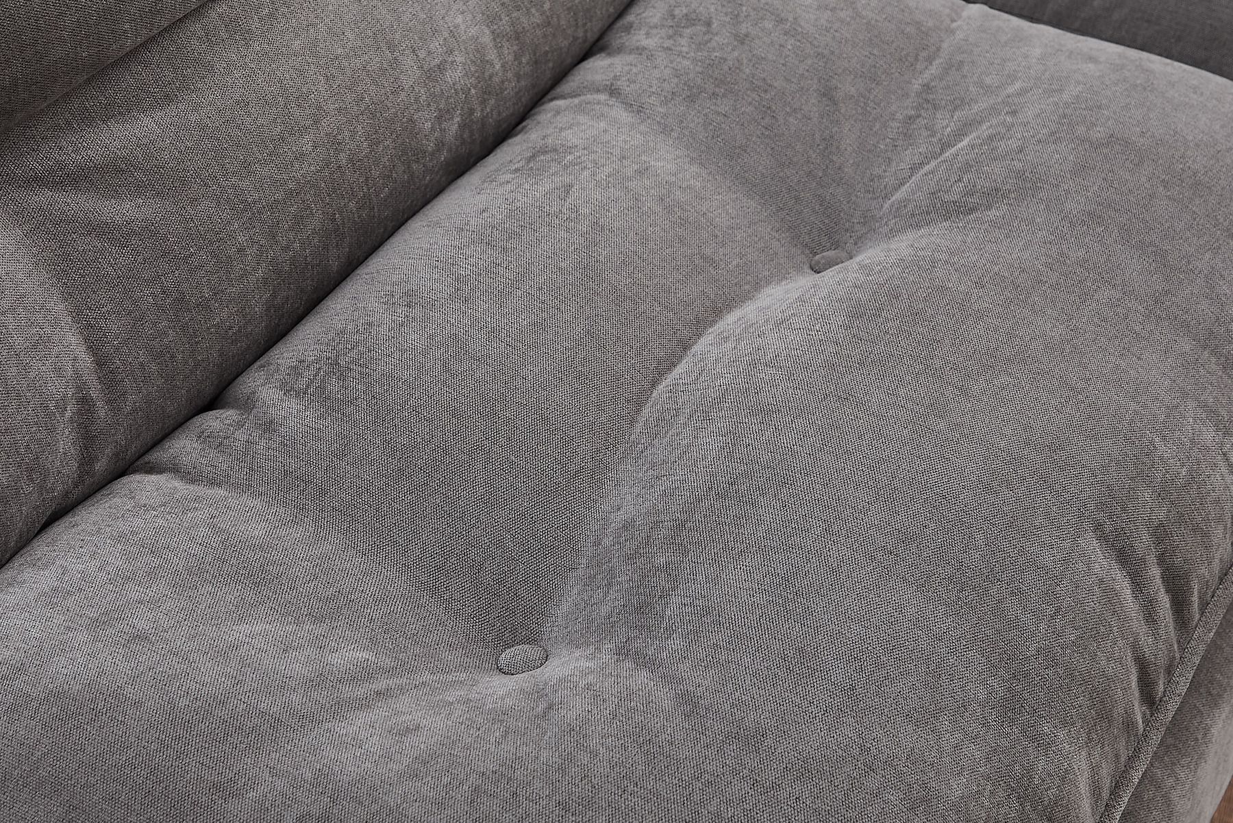 Modernes Schlafsofa COCOONING 190cm grau Chenillestoff 3-Sitzer Couch
