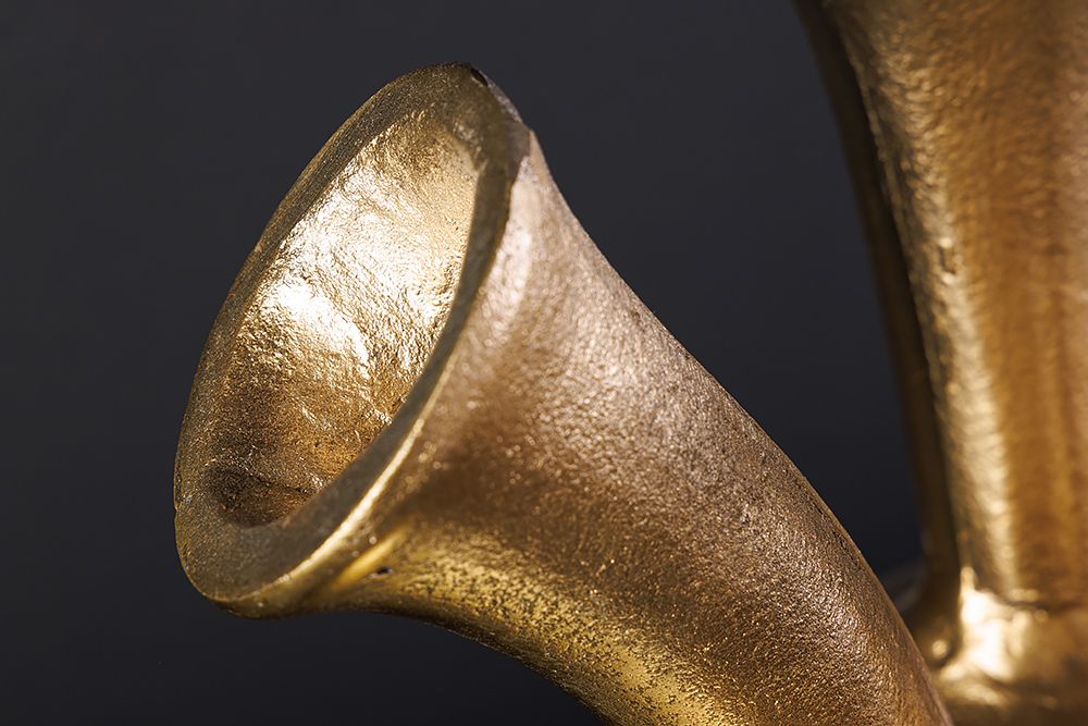 Handgefertigte Vase KIYA 35cm gold mit sieben Öffnungen Blumenvase