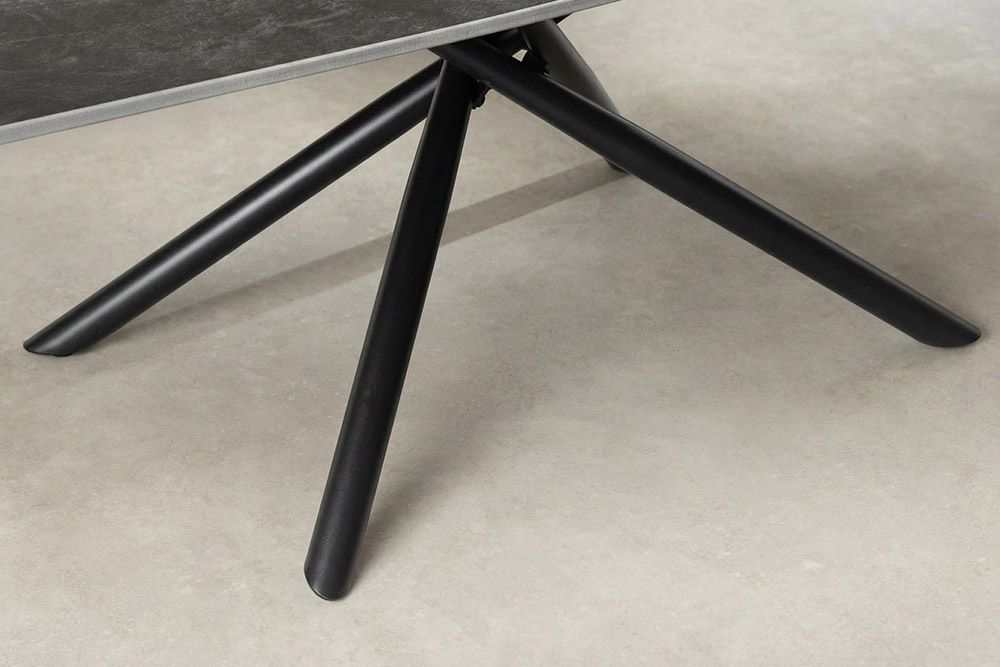 Design Couchtisch OSAKA 110cm anthrazit Keramik schwarz Metall mit Sterngestell