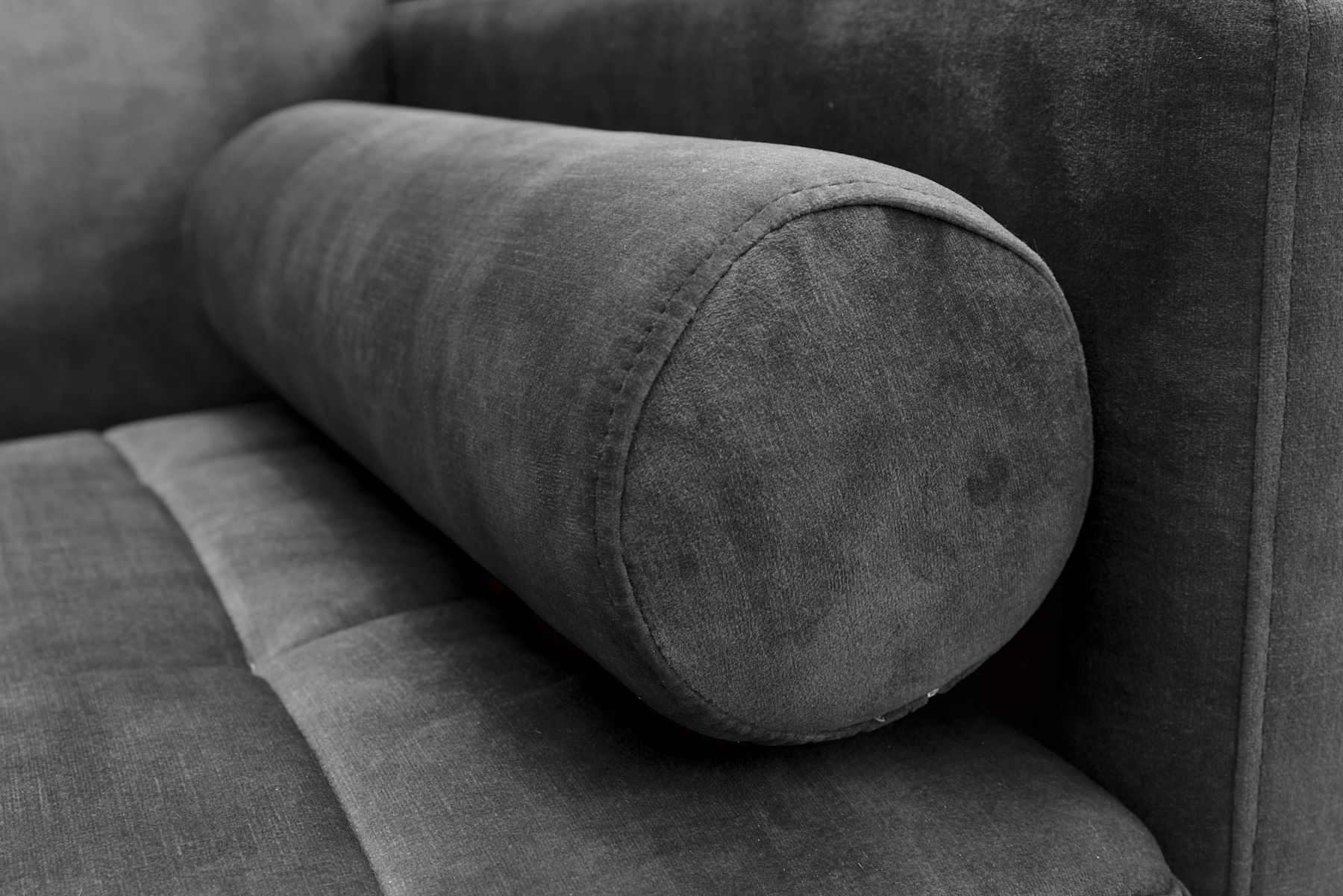 Modernes Schlafsofa COUTURE 200cm grau Microvelours 3-Sitzer Couch mit Schlaffunktion