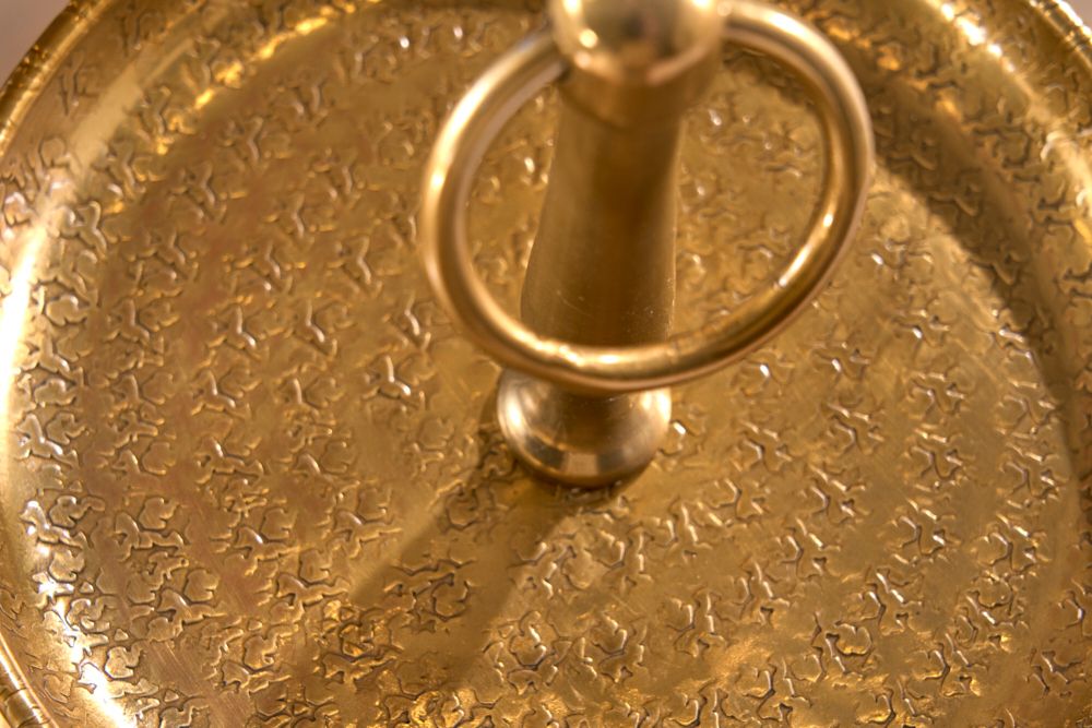 Etagere ORIENT 50cm gold mit drei Etagen im Hammerschlag Design