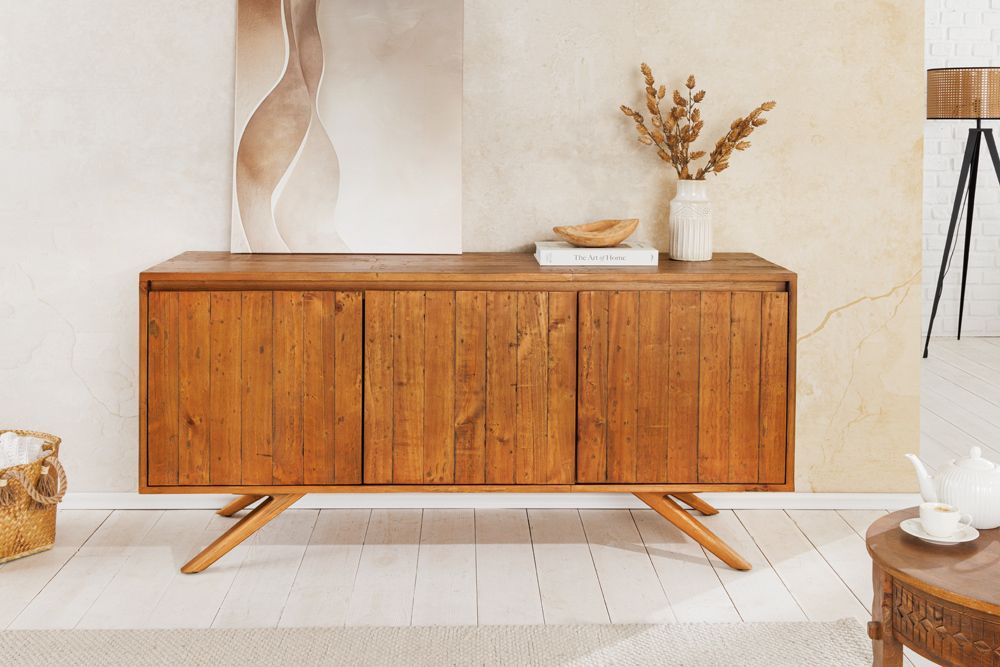 Massives Sideboard FINCA 150cm vintage braun recyceltes Pinienholz