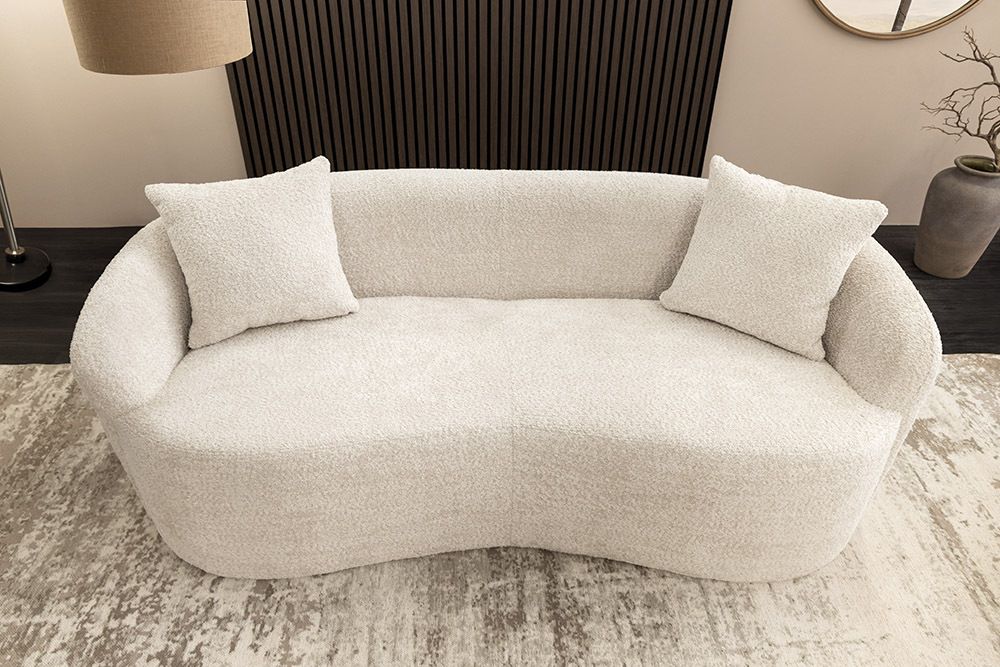 Extravagantes Sofa ELEMENTAL 180cm champagner beige Feinstrick Bouclé 2-Sitzer