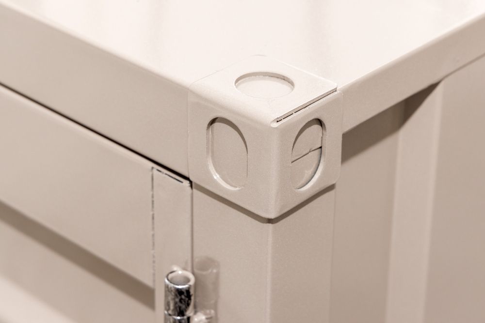 Container-Schrank GLOBETROTTER 50cm greige Metall Nachttisch Beistellschrank