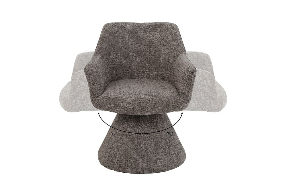 Drehbarer Stuhl AMBIENTO braun Strukturstoff 180° mit Auto-Return Polsterstuhl
