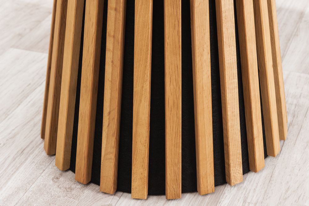 Runder Couchtisch VALHALLA WOOD 50cm natur Eichenholz Säulenfuß