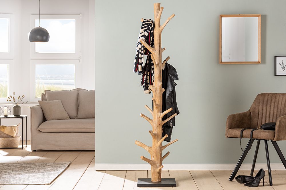 Massiver Garderobenständer TREE NATURE 170cm natur Holz Kleiderständer
