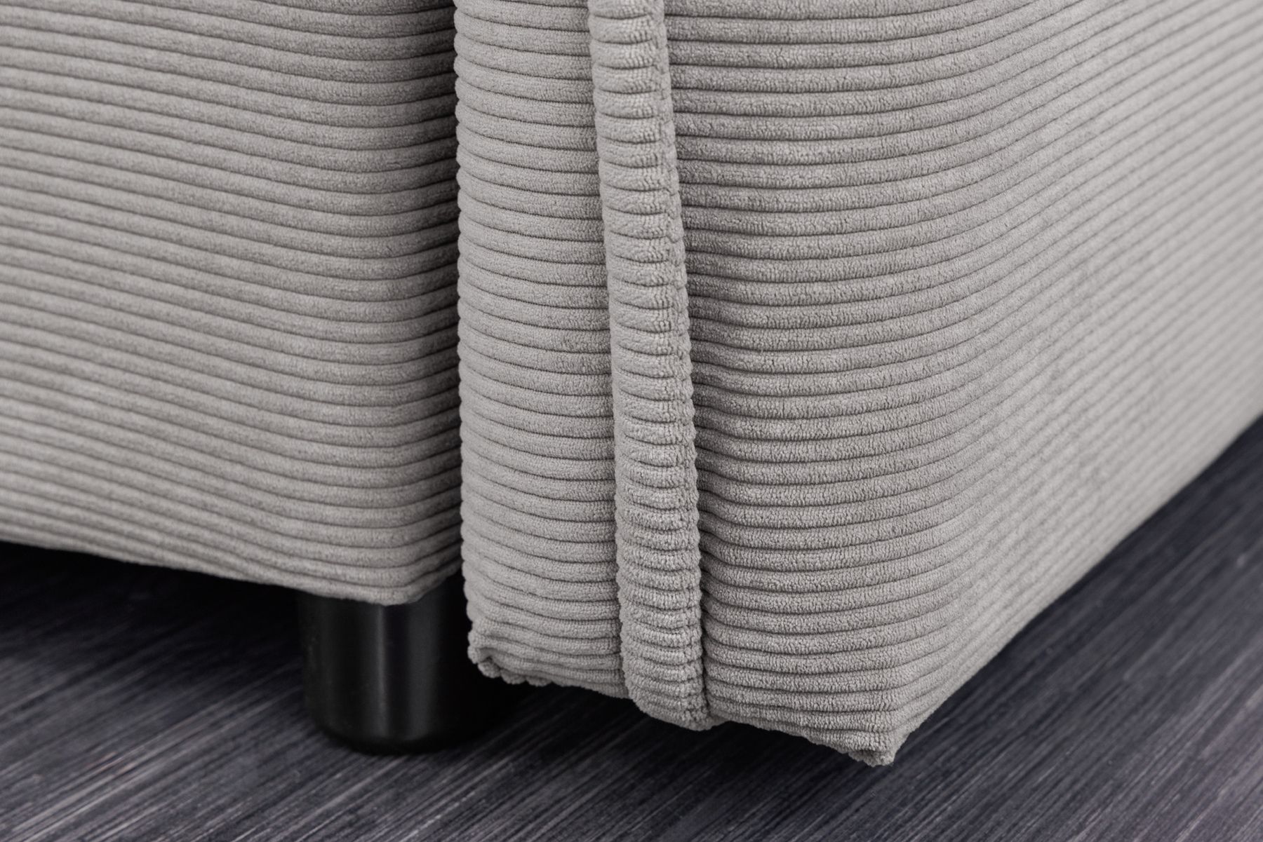 XXL Sofa mit Schlaffunktion APARTMENT grau Cord inkl. Bettkasten und Kissen