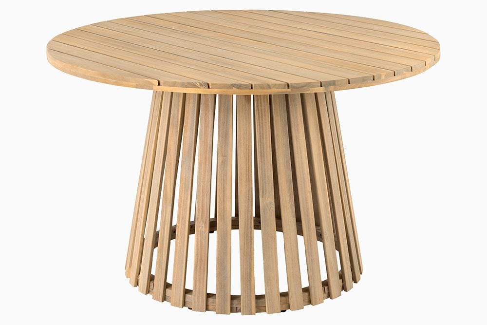 Runder Gartentisch KOPENHAGEN 120cm natur Akazie Massivholz In- und Outdoor wetterfest