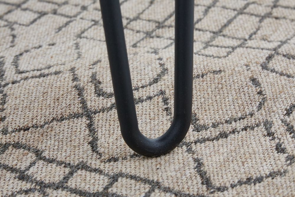 Massivholz Esstisch SCORPION 70cm vintage braun Akazie schwarze Metallbeine Hairpin Legs