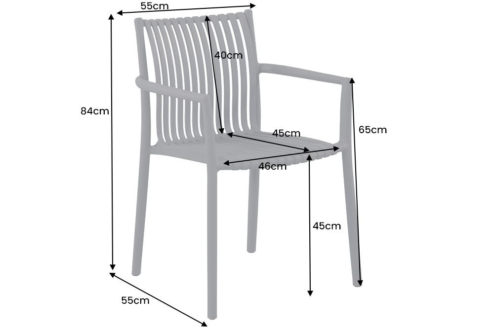 In- und Outdoor Stuhl STUDIO ITALIA salbei stapelbar wetterfest Gartenstuhl