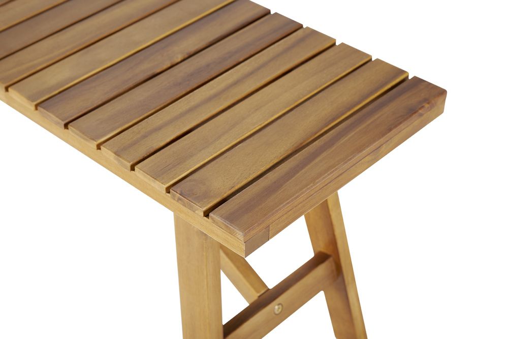 Outdoor Sitzbank BALI 110cm natur honey Akazienholz wetterfest Balkonbank