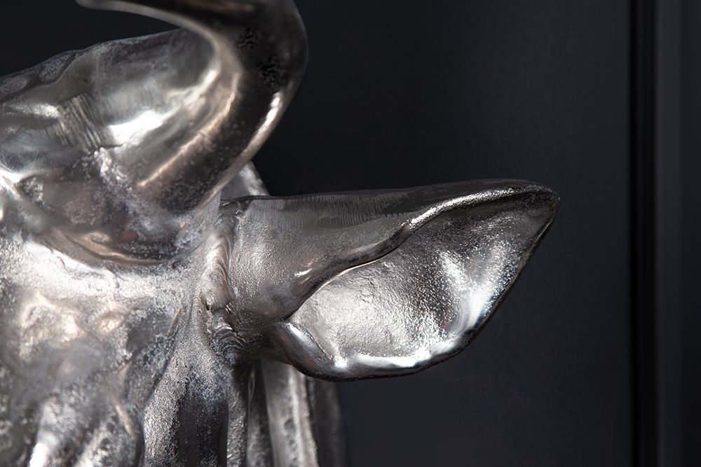 Extravagante Stierkopf Wanddekoration TORERO 65cm silber Deko Schädel