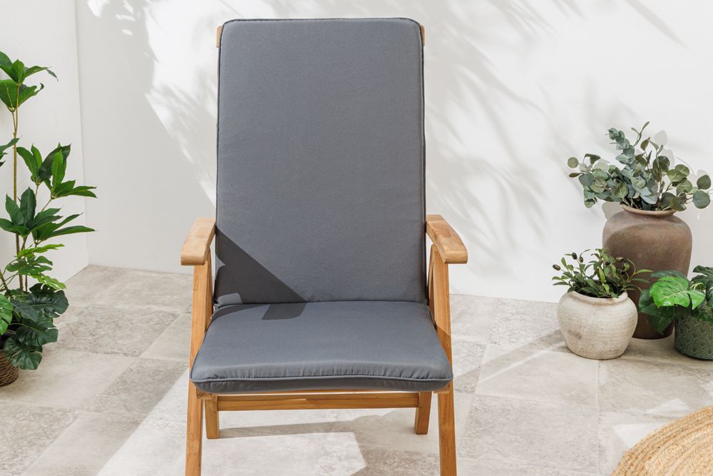 Outdoor Sitzkissen COMFORT LINE 50x122cm anthrazit für Hochlehner-Stuhl Polsterauflage
