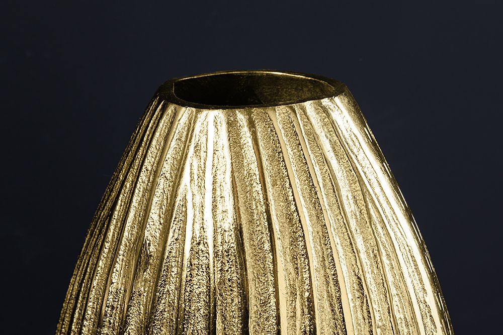 Handgefertigte Deko-Vase ELEGANCE 35cm gold antik Metall Hammerschlag Design
