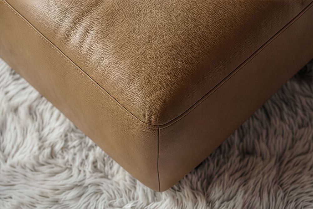 Echtleder Hocker BIG GEORGE 95cm cognac Nosagfederung Taschenfederkern