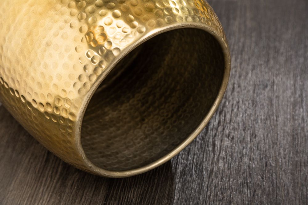 Handgearbeiteter Beistelltisch ORIENT 50cm gold Hammerschlag Design