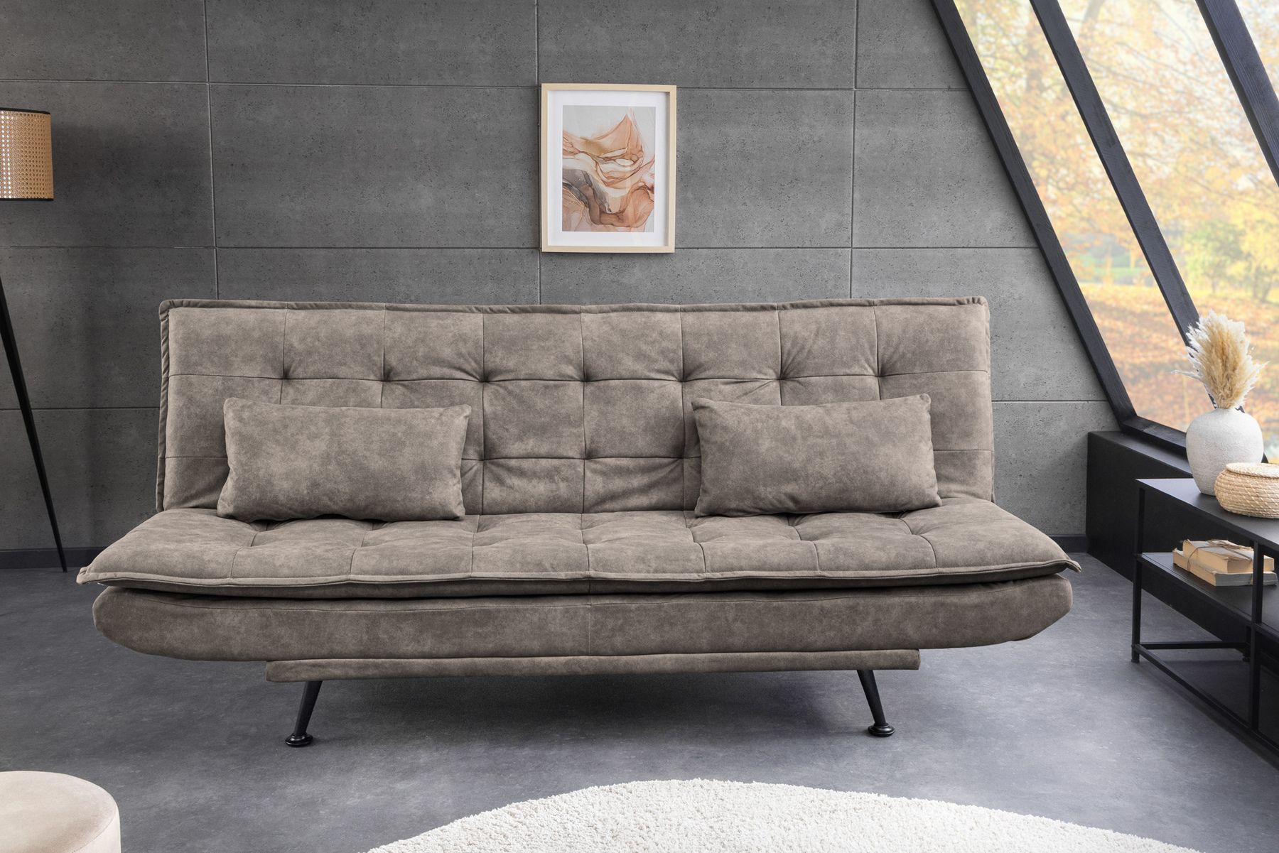 Modernes Schlafsofa JAZZ 190cm antik taupe Microfaser 3-Sitzer Couch