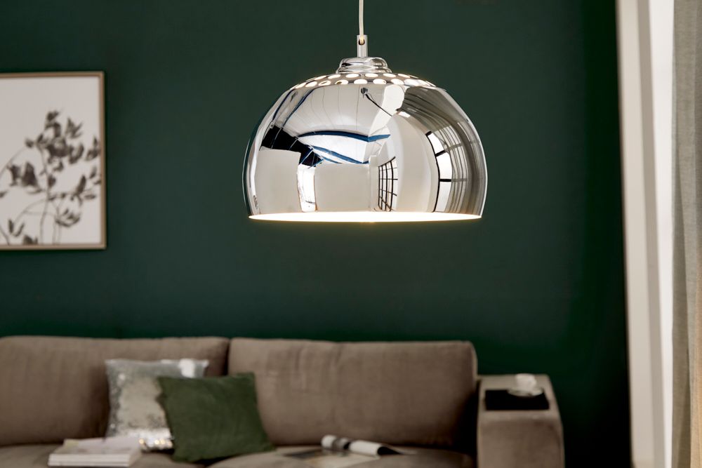 Designer Hängelampe CHROME BALL 32cm chrom Pendelleuchte Modern Design