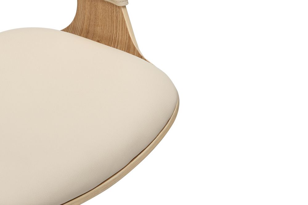 Höhenverstellbarer Barhocker MANHATTAN natur Eiche creme beige Kunstleder drehbar
