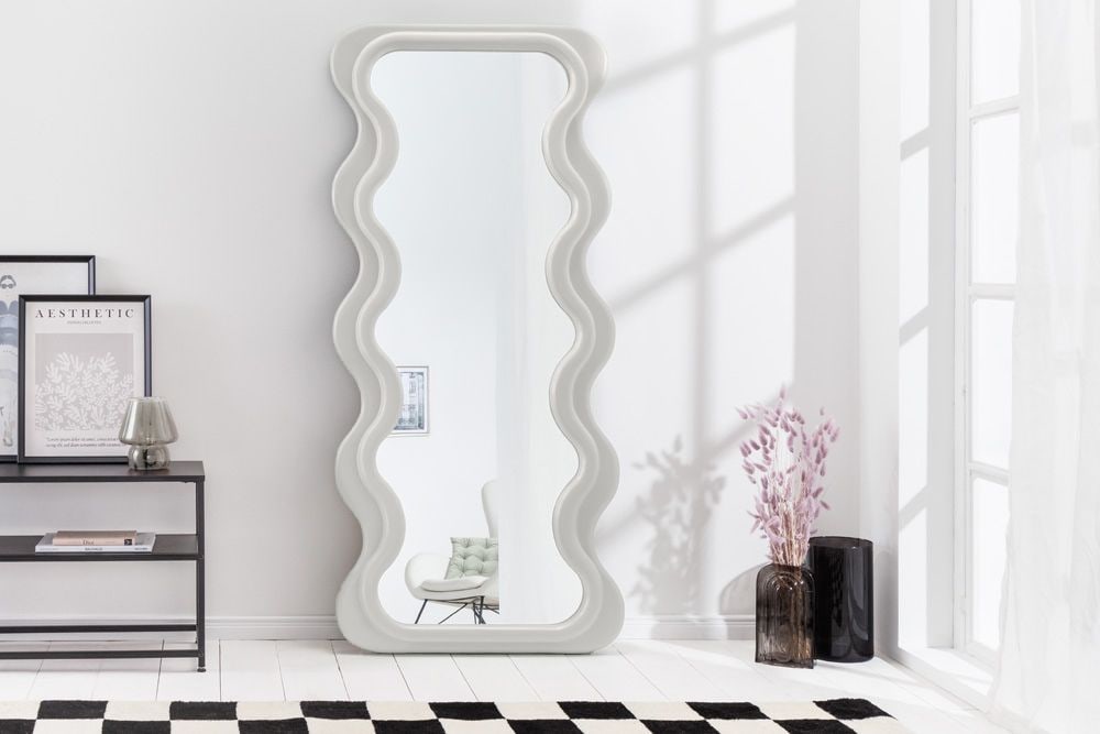 Design Wandspiegel CURVY 160cm weiß
