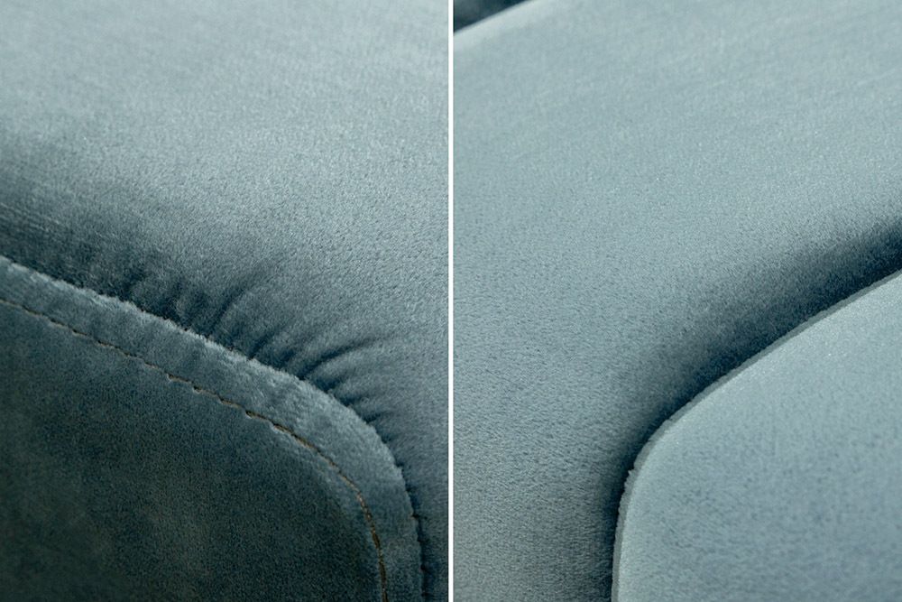 Moderne Sitzbank PETIT BEAUTÉ 110cm salbei mint Samt schwarzes Gestell