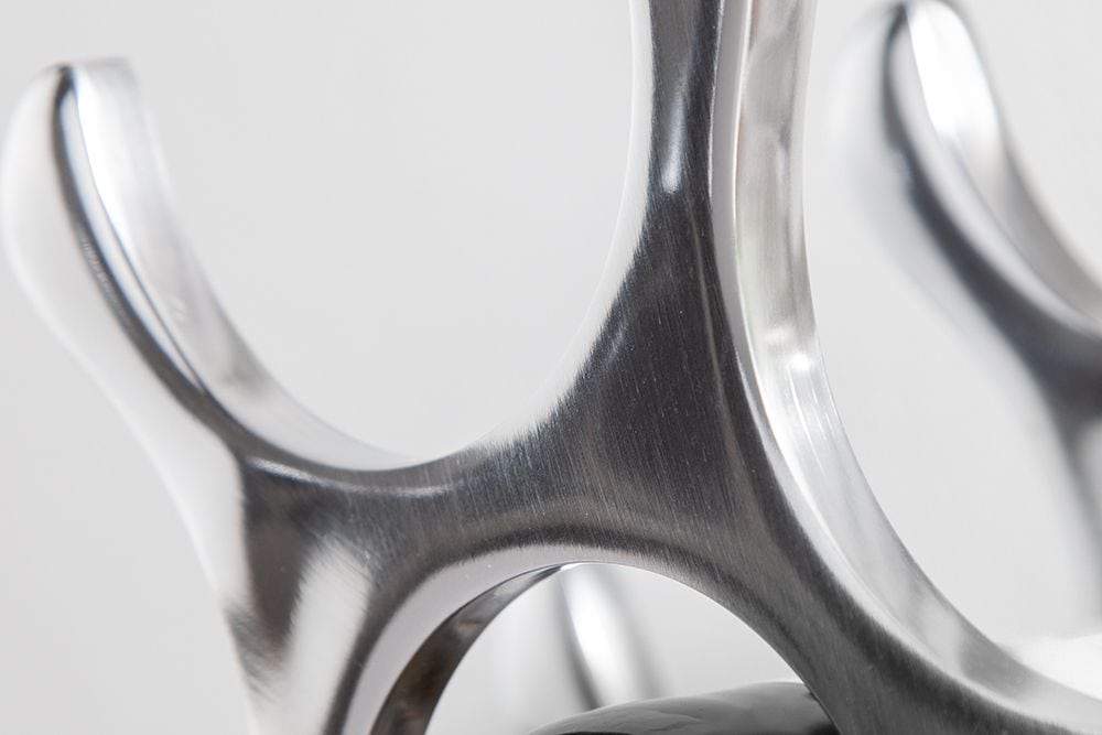 Modernes Weinregal FLAME 48cm silber für 10 Flaschen Flaschenhalter