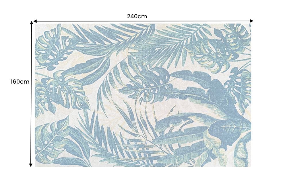 In- und Outdoor Teppich TROPICAL 240x160cm grün pink Blatt florales Design wetterfest