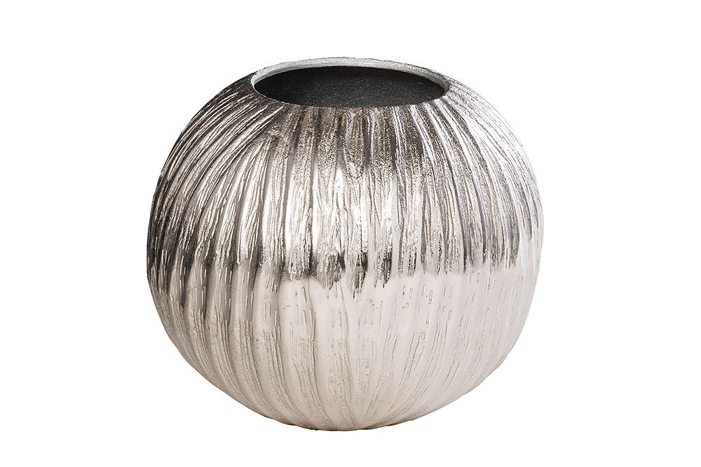 Handgefertigte Deko-Vase ELEGANCE 25cm silber Hammerschlag Design