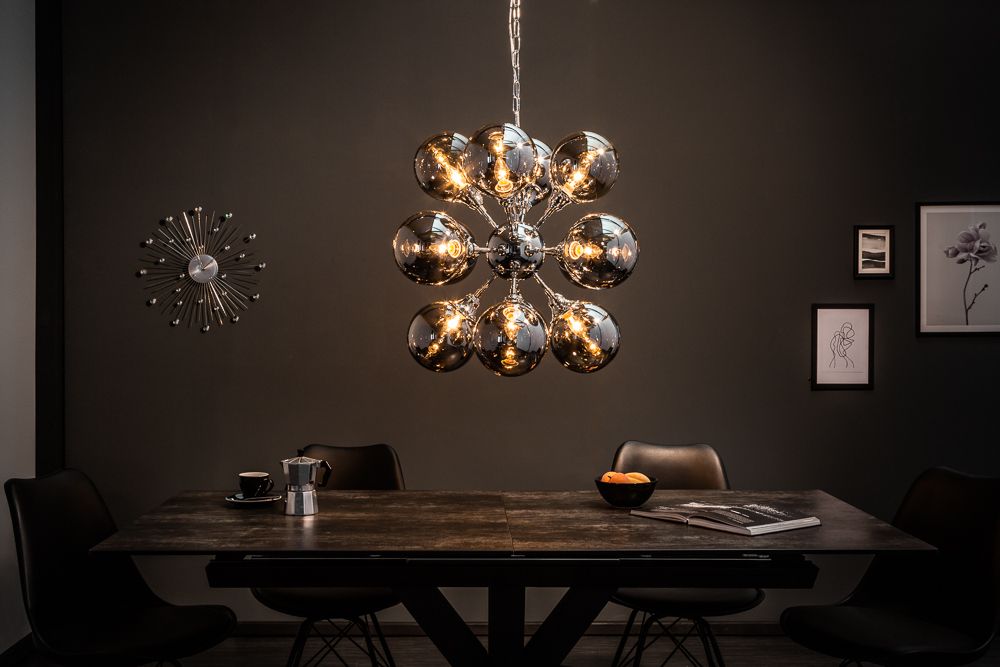 Extravagante Hängeleuchte GALAXY 72cm silber Hängelampe Modern Design