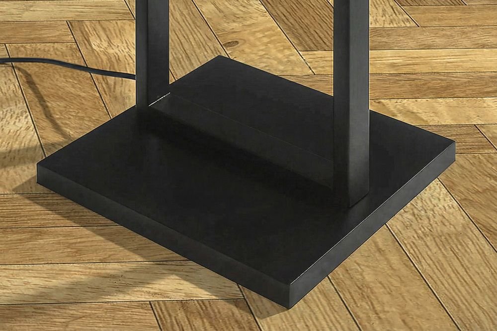 Minimalistische Stehlampe COLLEEN 160cm weiß schwarz Stoffschirm mit Metallfuß