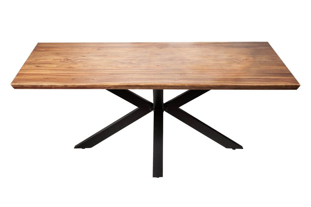 Massivholz Esstisch GALAXIE 200cm braun Sheesham stone finish Industrial Design
