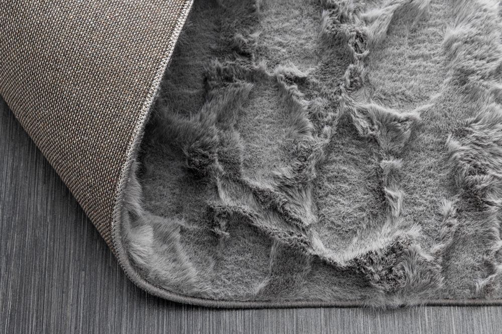 3D Hochflor Teppich DUNE 230x160cm anthrazit Hoch-Tief-Effekt