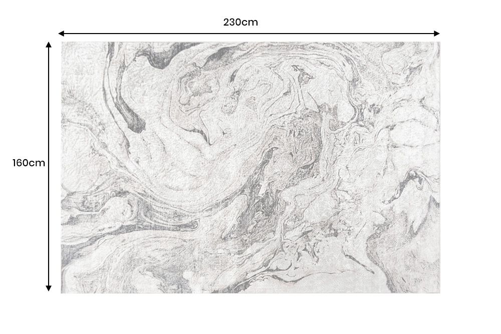 Design Teppich ART RUGS 230x160cm weiß grau Flachgewebe Indoor