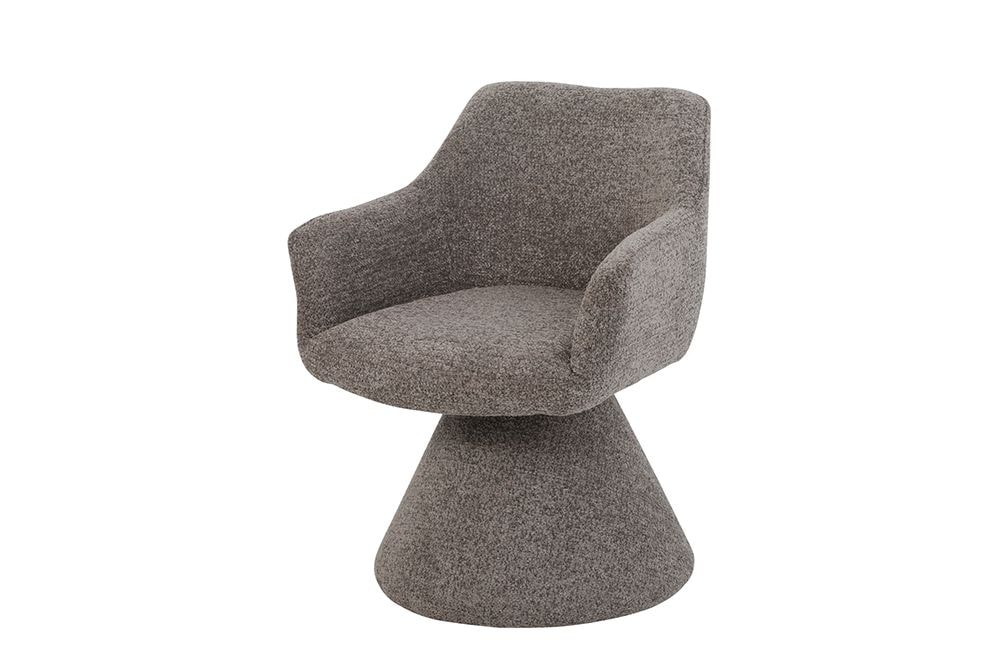 Drehbarer Stuhl AMBIENTO braun Strukturstoff 180° mit Auto-Return Polsterstuhl