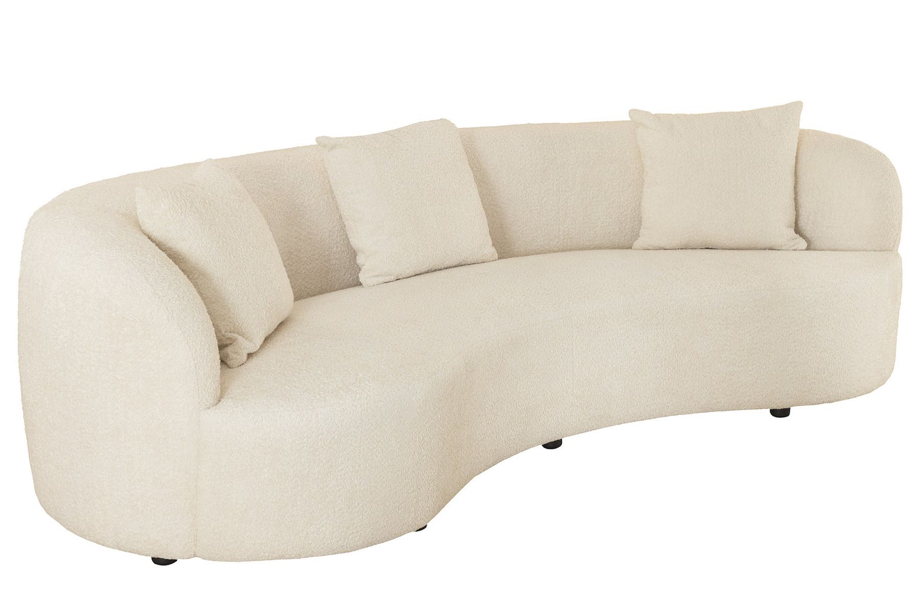 Modernes Sofa ATELIER 230cm beige Bouclé 3-Sitzer Couch inkl. Kissen