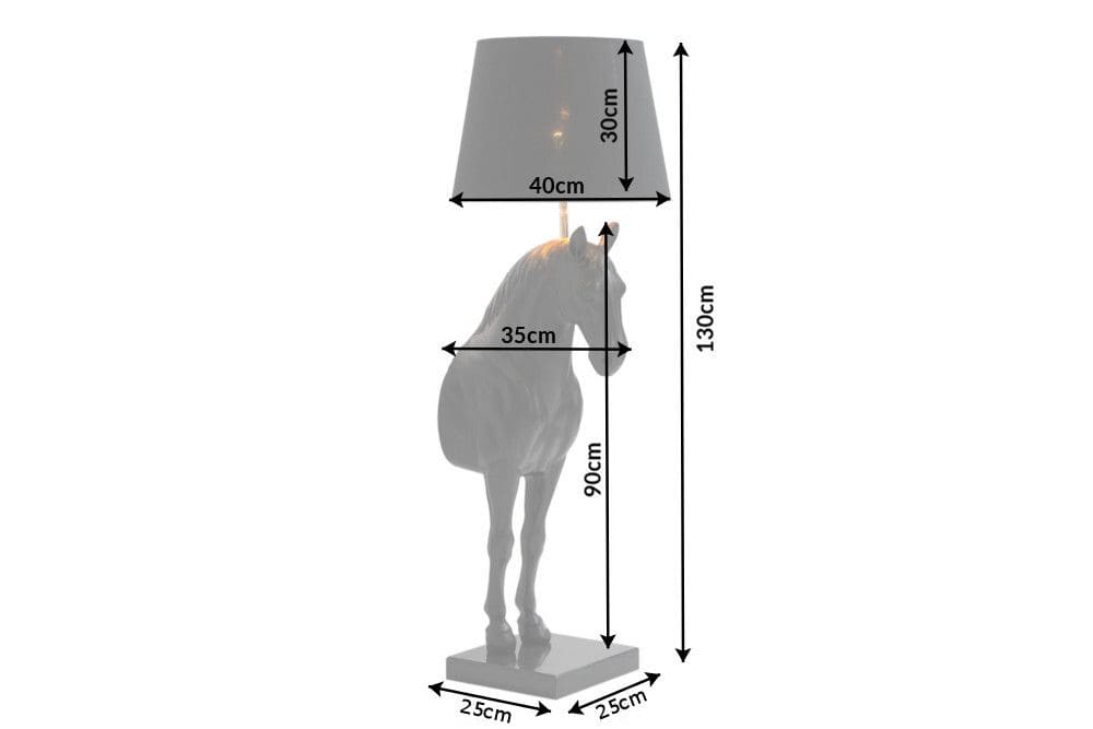 Extravagante Stehlampe BLACK BEAUTY 130cm Pferdefigur schwarz