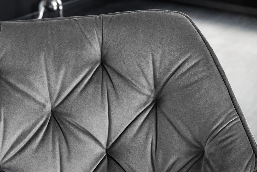 Drehbarer Stuhl THE DUTCH COMFORT Samt grau mit Armlehnen Modern Design