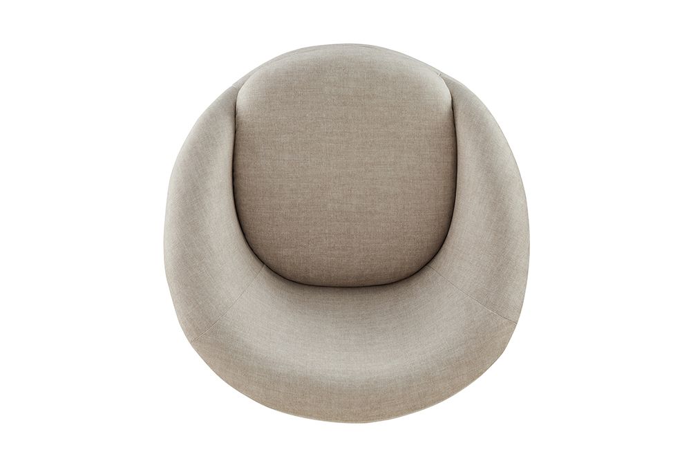 Drehbarer Design Sessel ALPINE beige Samt 360° mit Armlehnen