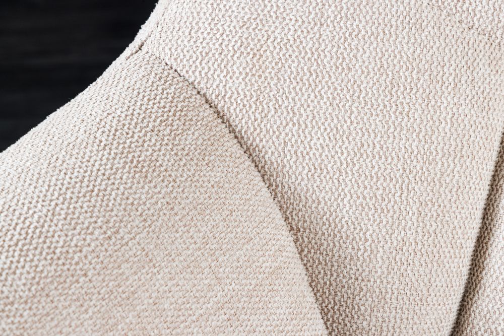 Esszimmer Sitzbank PAPILLON 165cm champagner beige mit Lehnen schwarzes Metallgestell
