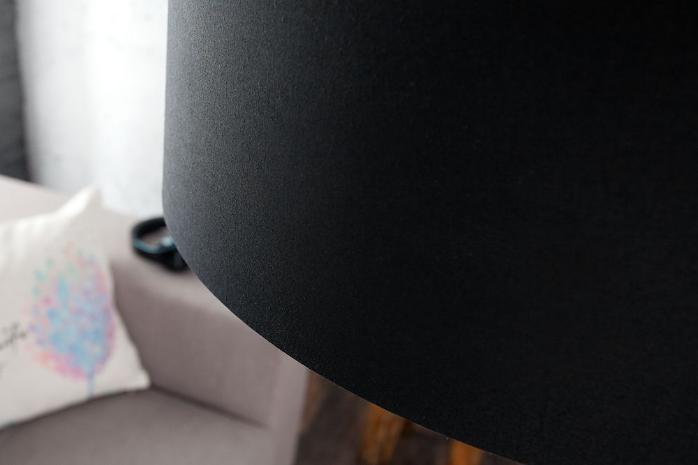 Ausziehbare Bogenlampe LOUNGE DEAL 170-200cm schwarz Leinenschirm Stehlampe