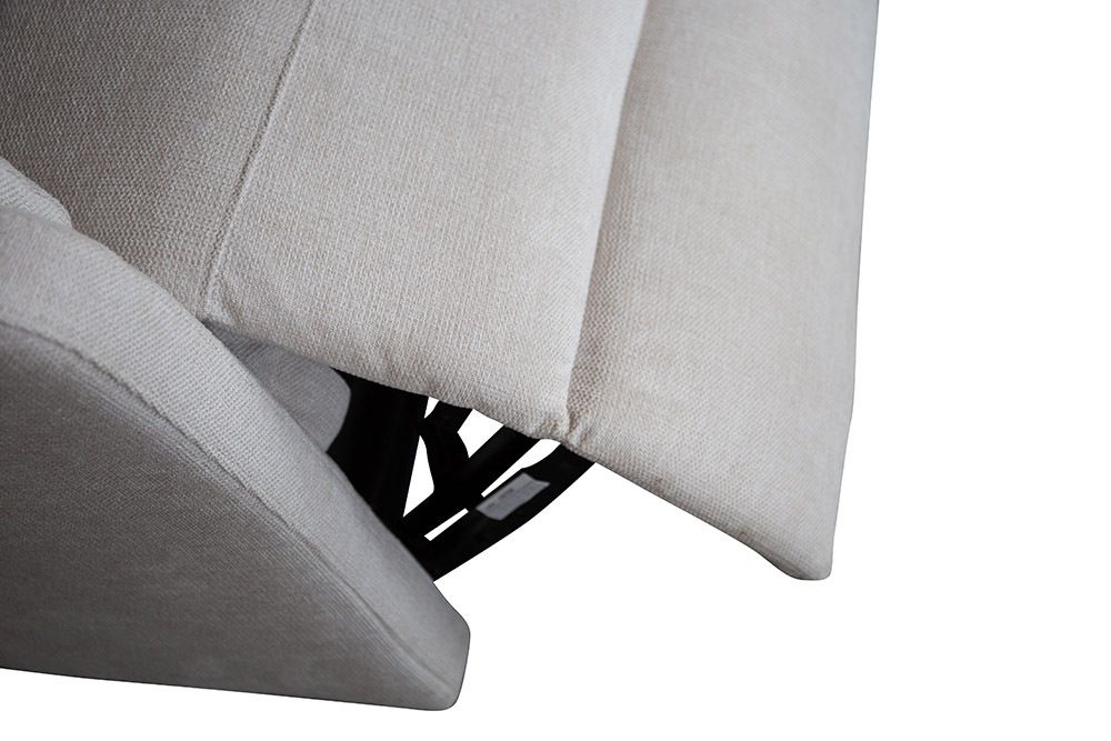 Exklusiver 1er Kinosessel HOLLYWOOD beige Strukturstoff elektrische Liegeposition