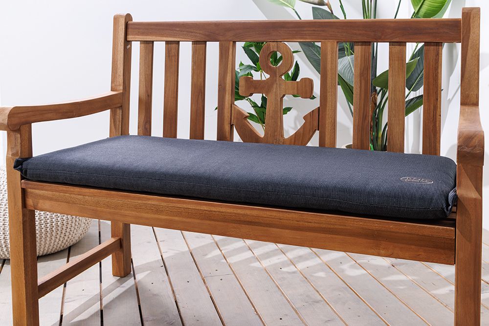 Outdoor Kissen ROG 45x110cm anthrazit Sitzkissen Polster-Auflage für 2-Sitzer Bank