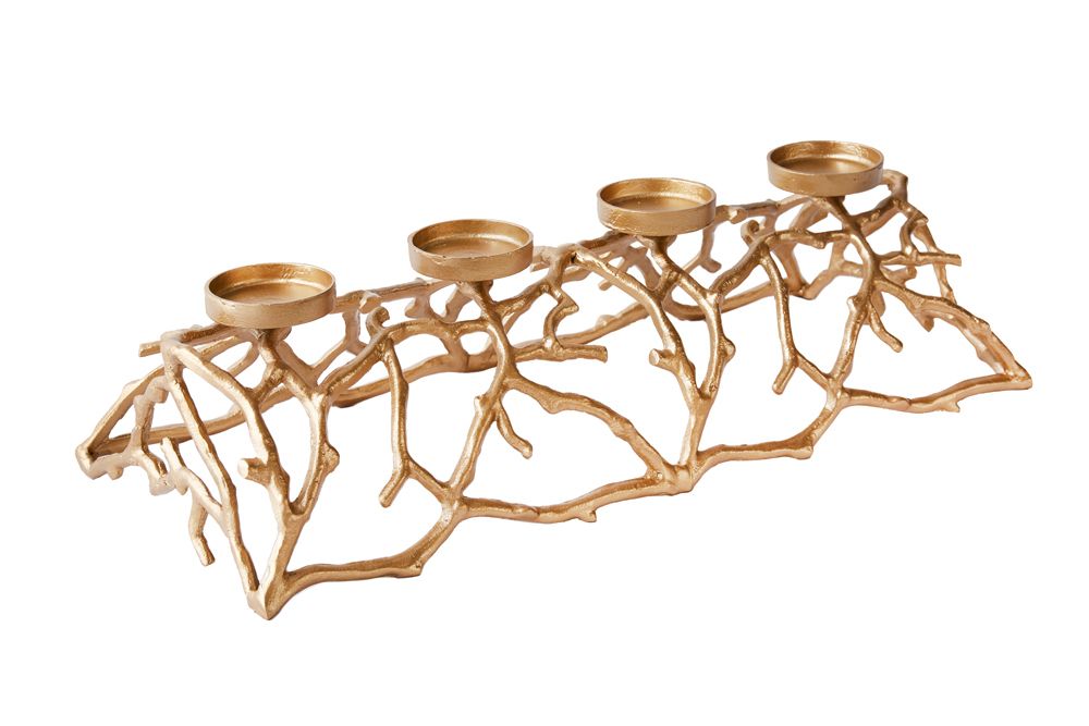 Eleganter Kerzenhalter ABSTRACT 60cm gold für 4 Kerzen