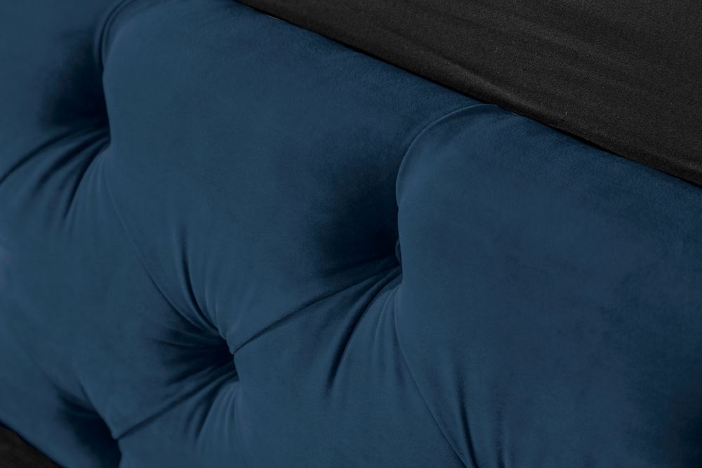 Design Doppelbett PARIS 180x200cm dunkelblau Samt Chesterfield