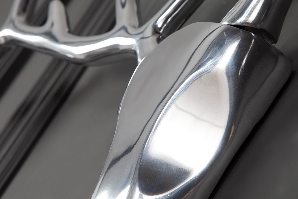 Moderne Wanddekoration VEADO 100cm silber Hirschgeweih