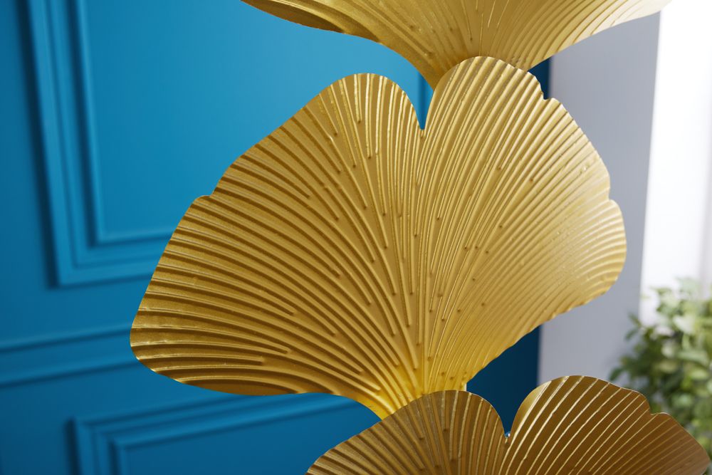 Design Stehlampe GINKGO 160cm gold Metall